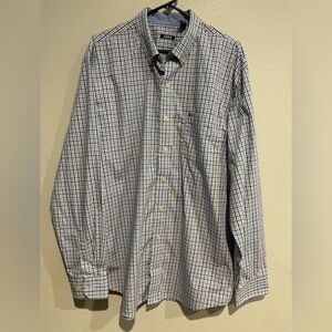 Men's Checkered Shirt - Blue and White